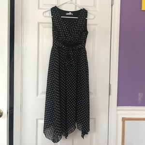 Girls’ B&W Polka-dot Dress